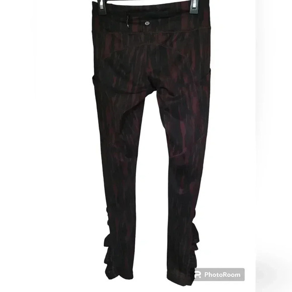 Lululemon Speed Tight IV Bordeau Luxtreme Leggings Womens Size 6 Black Burgundy - Picture 2 of 4